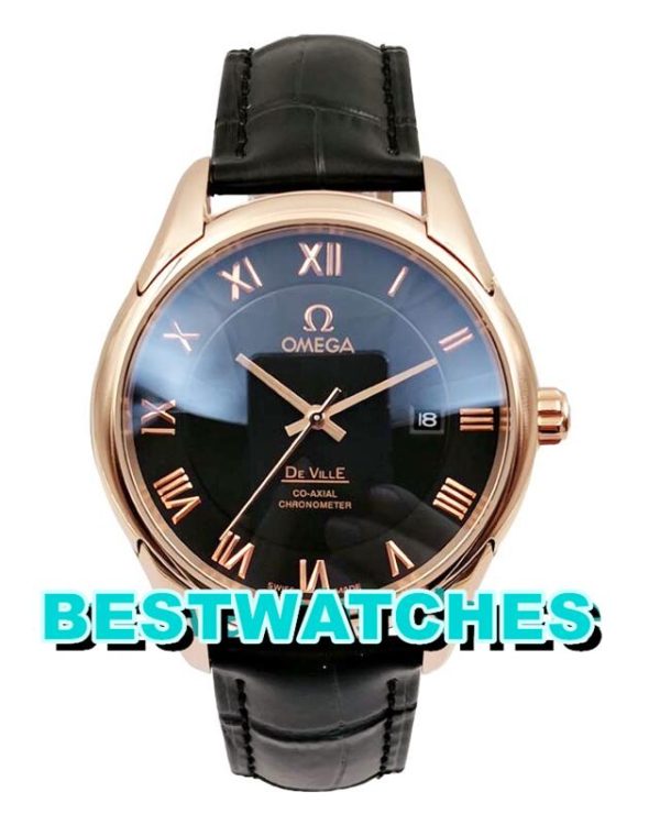 Replica Omega De Ville Hour Vision 431.53.41.21.13.001 - 41 MM(Black Gold)