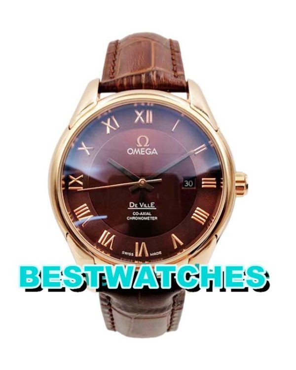 Replica Omega De Ville Hour Vision 431.53.41.21.13.001 - 41 MM(Brown Gold)