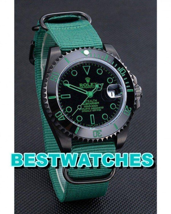 Replica Rolex Stealth Submariner Green Nylon Strap 622009 – Bild 2