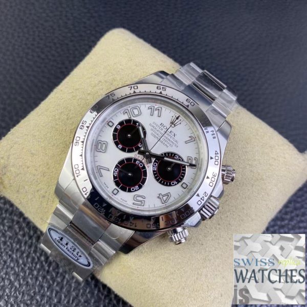 Replica Rolex Cosmograph Daytona 1:1 Best Edition Clean Factory V3 Stainless Steel White Dial – Bild 4